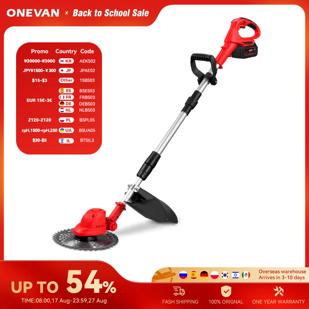 Tosaerba elettrico senza spazzole da 10 pollici 4000W 36000 giri/min Tagliaerba Lunghezza regolabile Attrezzi da giardino per Makita 18V Perni batteria