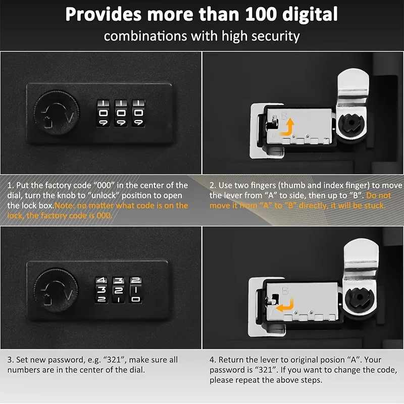 New Password Multi-key Storage Safe Spare Car Key Storage Box Suitable for Home Office Factory Store Key Storage