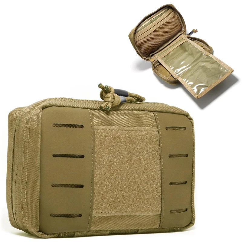 Tactical Molle Horizontal Admin Pouch Multi-Purpose Laser-Cut EDC Tool Pouch EMT Pouch Utility Bag