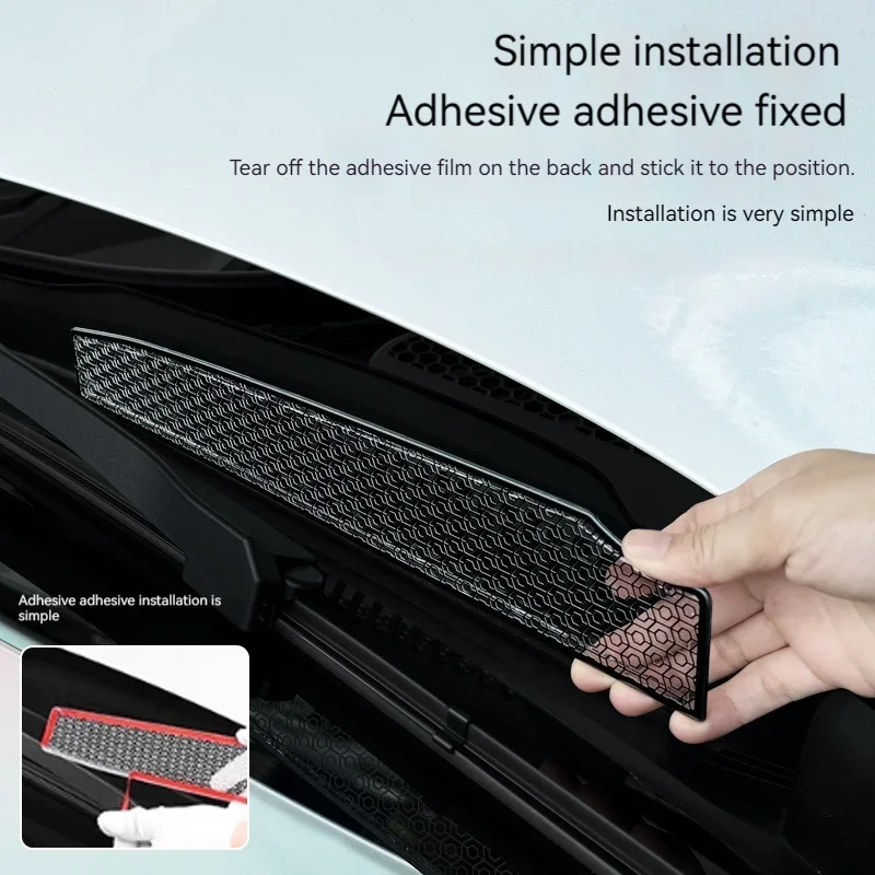 2PCS Car Front Water Drain Cover Engine Front Drain Cover Windshield Anti Blocking Protective Stickers For BMW 5 Series i5 G60