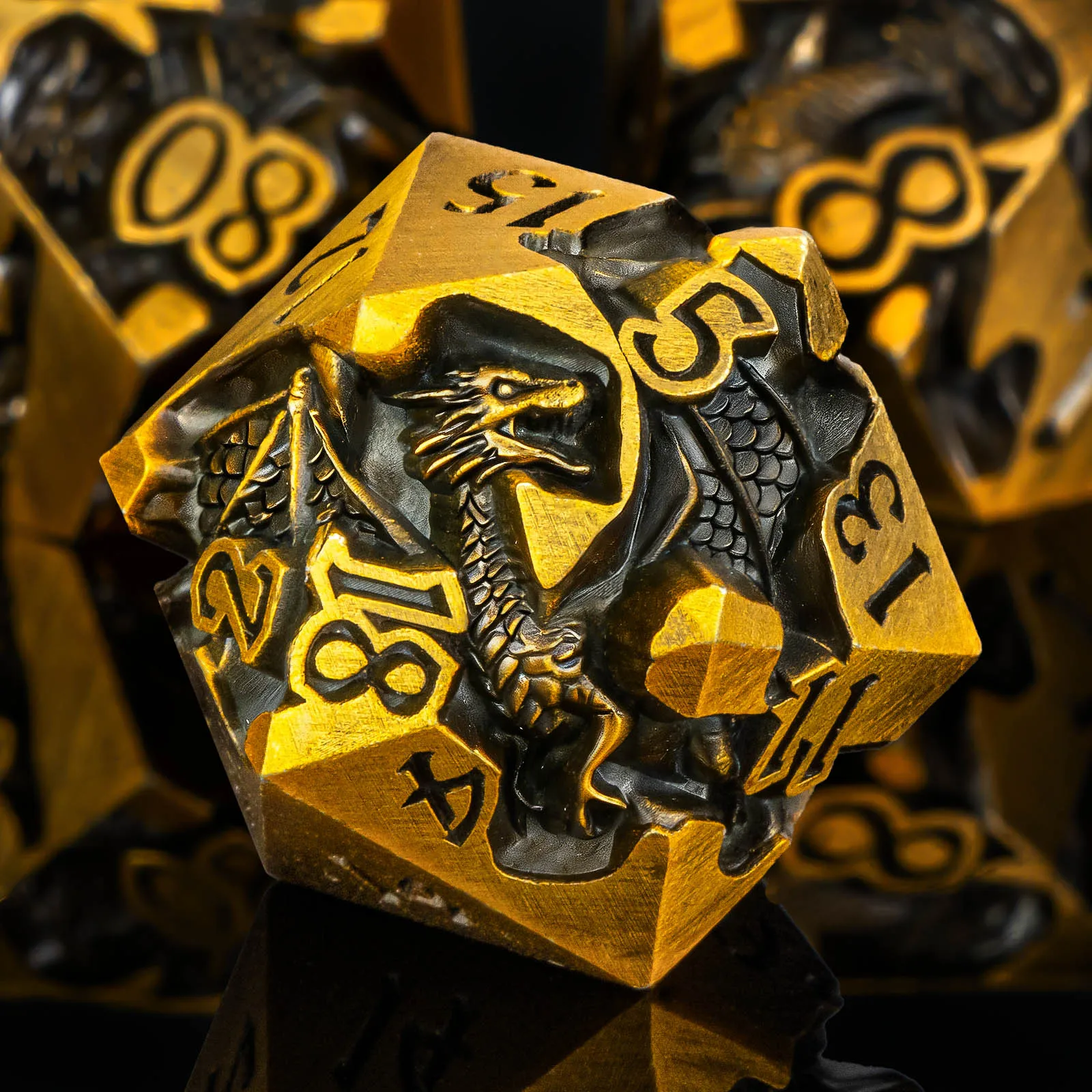 

Dragon DND Dice Set for Role Playing Game, Metal D&D Dice Set Dungeon and Dragon, Polyhedral D and D Dice D20 D12 D10 D8 D6 D4