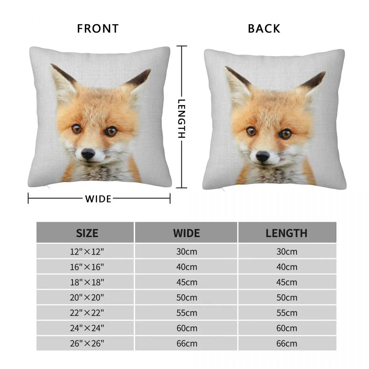 Baby Fox Colorful Square Pillowcase Polyester Linen Velvet Pattern Zip Decor Throw Pillow Case Car Cushion Cover