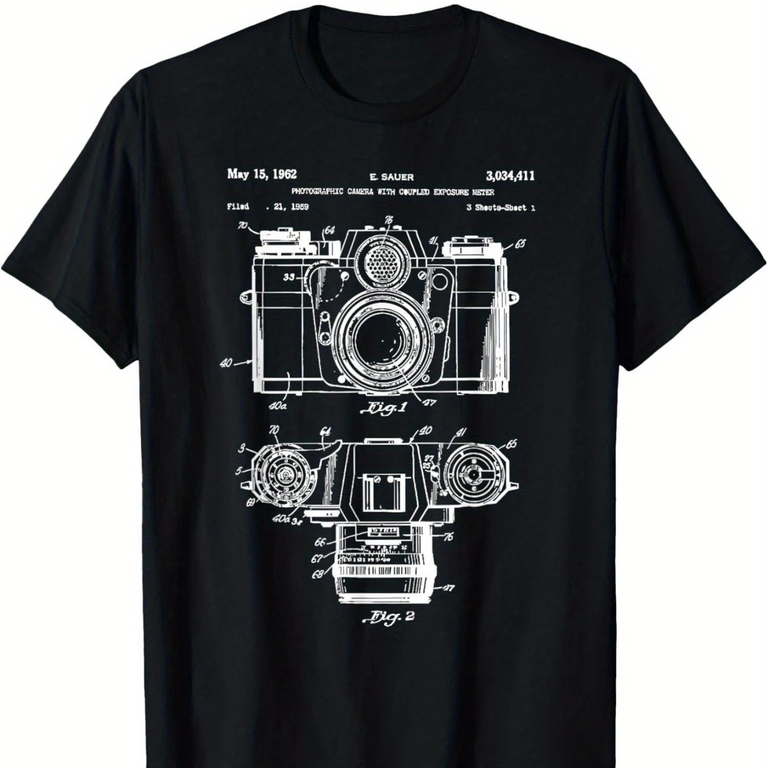

Vintage Camera Print T-Shirt 100% Cotton O-Neck Short Sleeve Summer Casual Mens T-shirt Streetwear