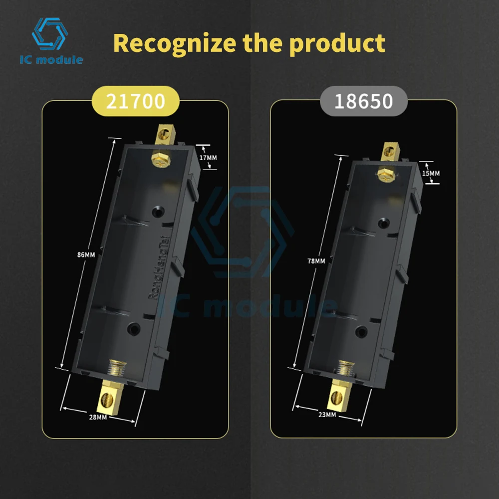 

21700 18650 Battery Case Solder-free Splicable Battery Box 18650 Battery Slot 21700 Holder with Lid Connector Optional DIY