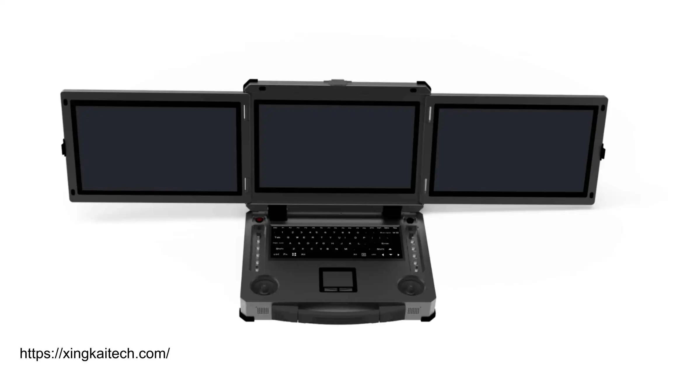 VTOL Fixed Wing Drone Ground Control Station Durable Three Display Integrated Laptop Remote Control UAV Control Station System