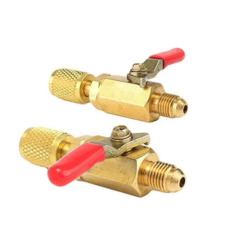 3 Pack Shut-off Valves Set Air Conditioning Refrigerants Valves Ball Valves Air Conditioning Part for Cooling Systems