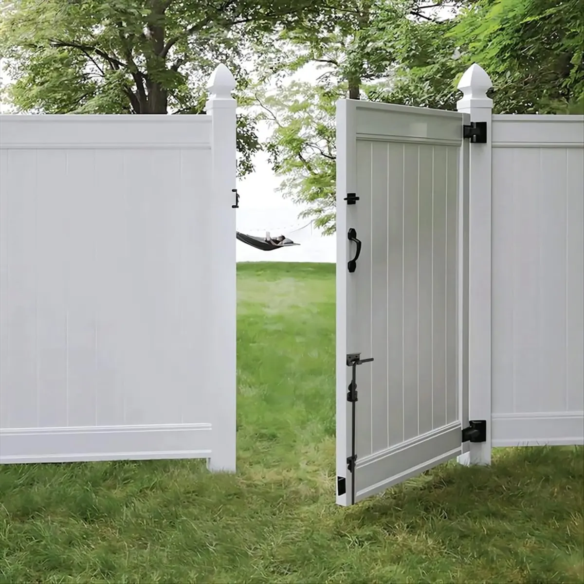 A89X Heavy Duty Gate Latche Portable Cane Bolt Door Latch Lock Door Stop Hardware for Single Open Door Gate Wooden Fence