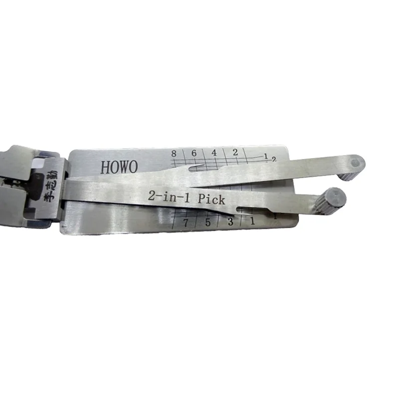 Lishi HOWO 2 in 1 Lock Pick Decoder Ignition Car Door Opener for Howo trucks and Howo heavy trucks Vertical milling