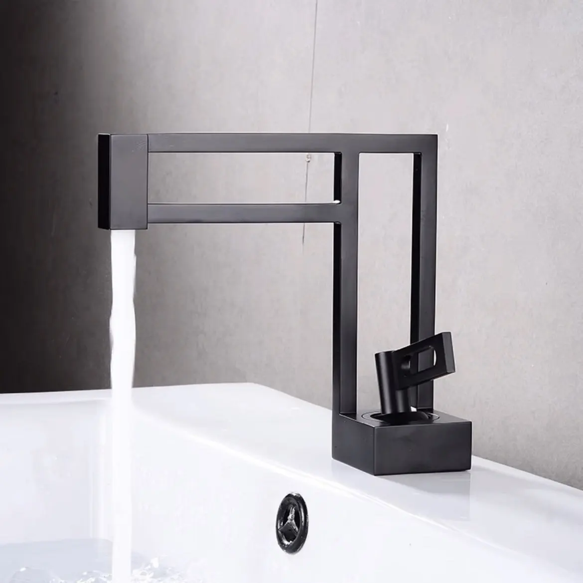 

Modern Basin Faucets Black Sink Mixer Taps Brass Bathroom Taps Square Vessel Sink Faucet Black Basin Mixer Cold Hot Water