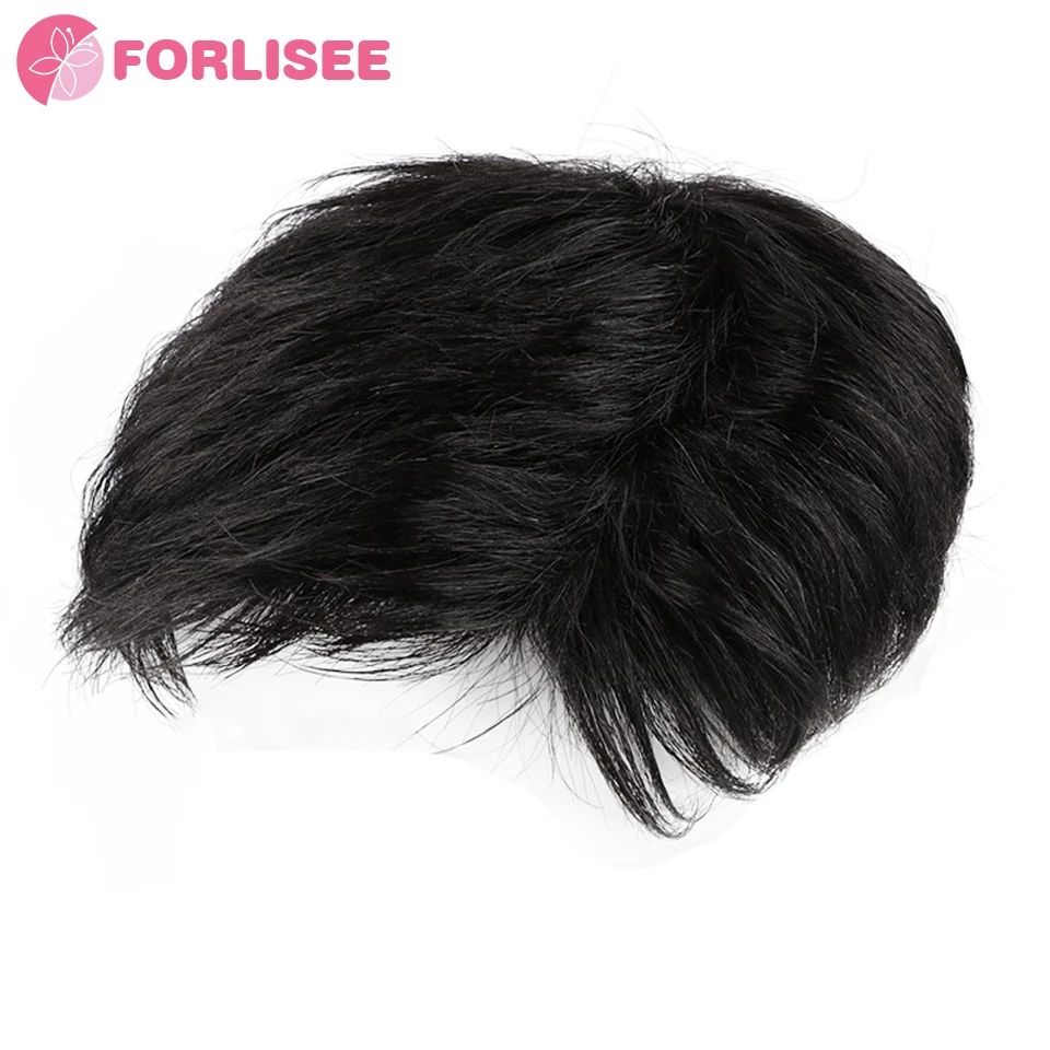 Men's Wig Short Hair Real Hair Invisible Head Replacement Block To Cover Gray Hair Mediterranean Men's Hair Replacement Piece