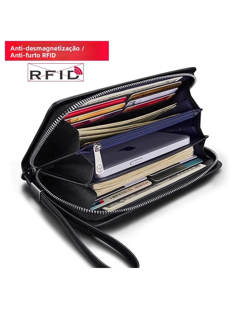 paul-king-men's-wallet-2025-new-large-capacity-leather-zipper-handbag-long-card-bag-integrated-business-ol-style-litchi-pattern