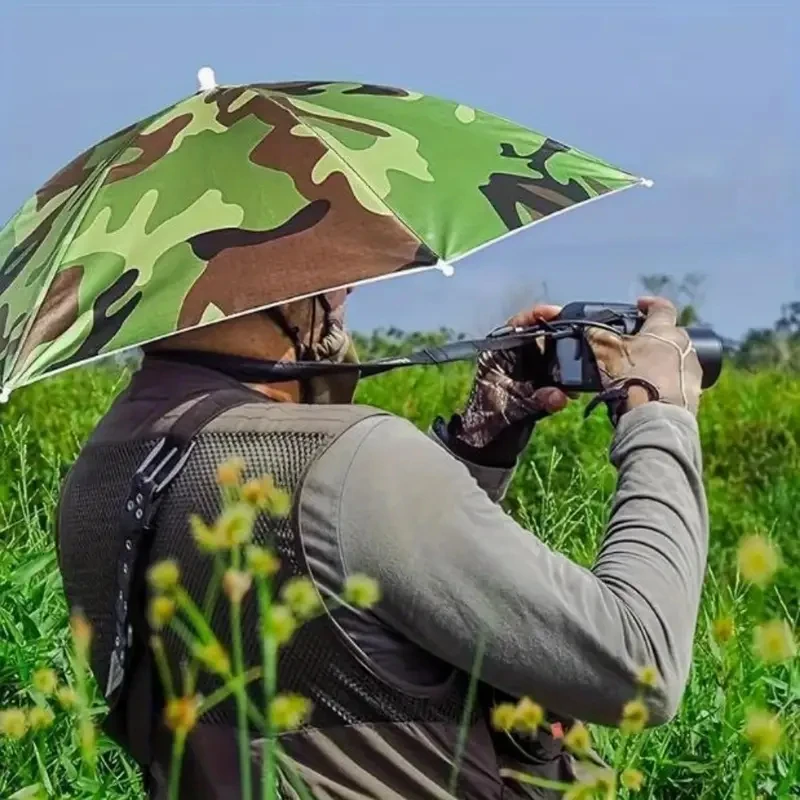 قبعة مظلة المطر قابلة للطي، مقاومة للماء، أغطية رأس لصيد السمك، قبعات رأس الشاطئ، طبقة مزدوجة للحماية من الأشعة فوق البنفسجية، واقي من الشمس