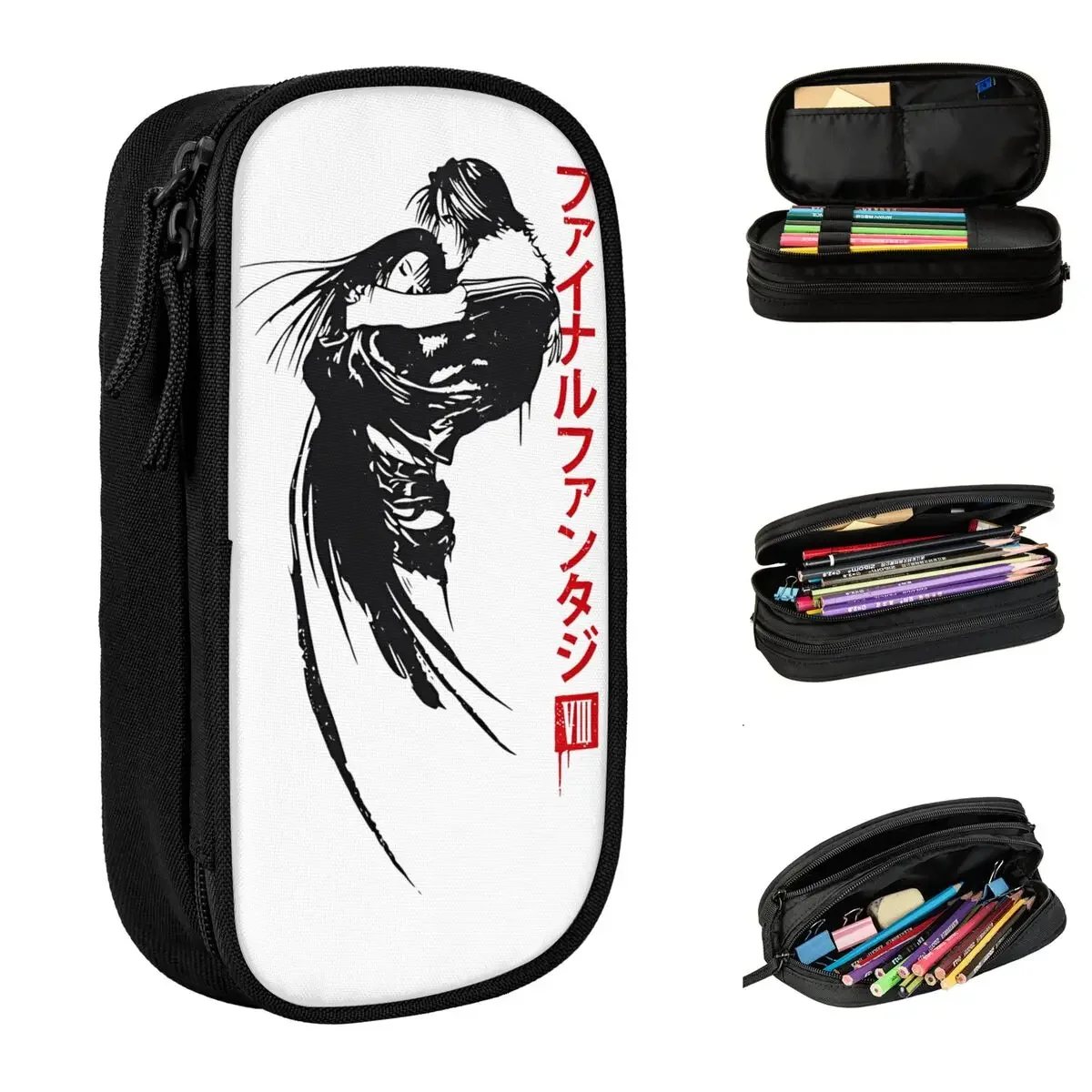 Squall & Rinoa Final Fantasy Accessories Pencil Case Large-capacity Kids Pencilcase Birthday Gift