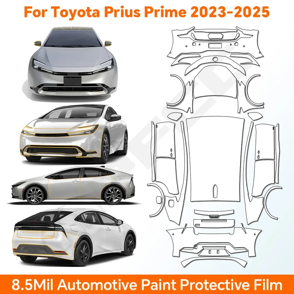 Pre-cut PPF Car Body Clear Bra Resistant Invisible Kit For Toyota Prius Prime 2023-2025 TPU Paint Protection Film Anti-Scratch