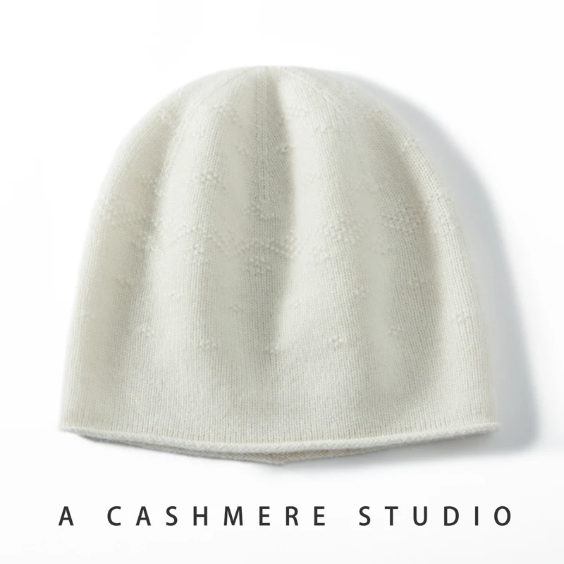 

Женская шапка, зимняя новинка, вязаные головные уборы из 100% козьего кашемира, мягкая теплая шапка, женская модная однотонная шапка, женская кашемировая кепка