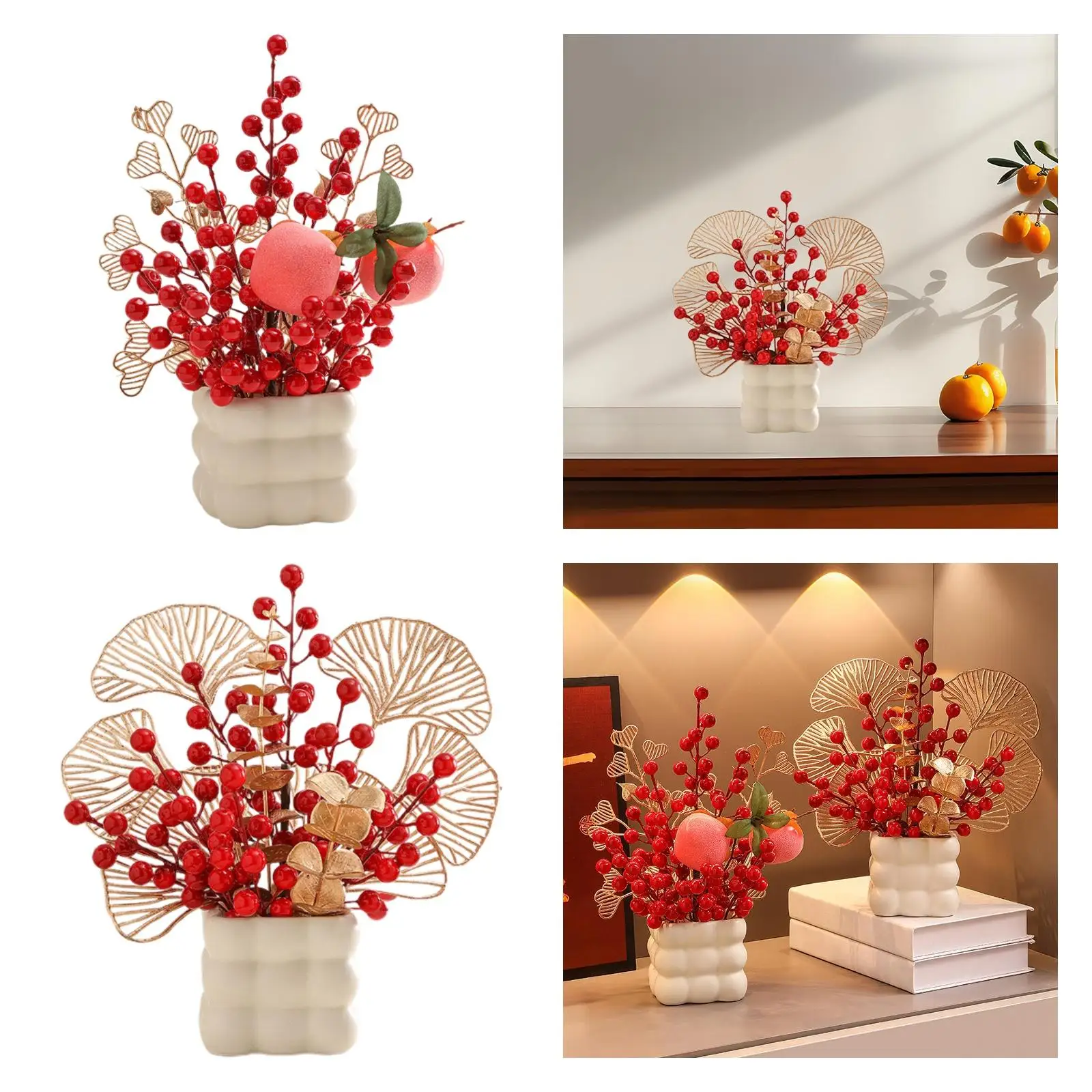 

Китайский Новый год искусственное растение в горшке бонсай фэн-шуй орнамент настольное украшение для подарка на новоселье многоцелевой