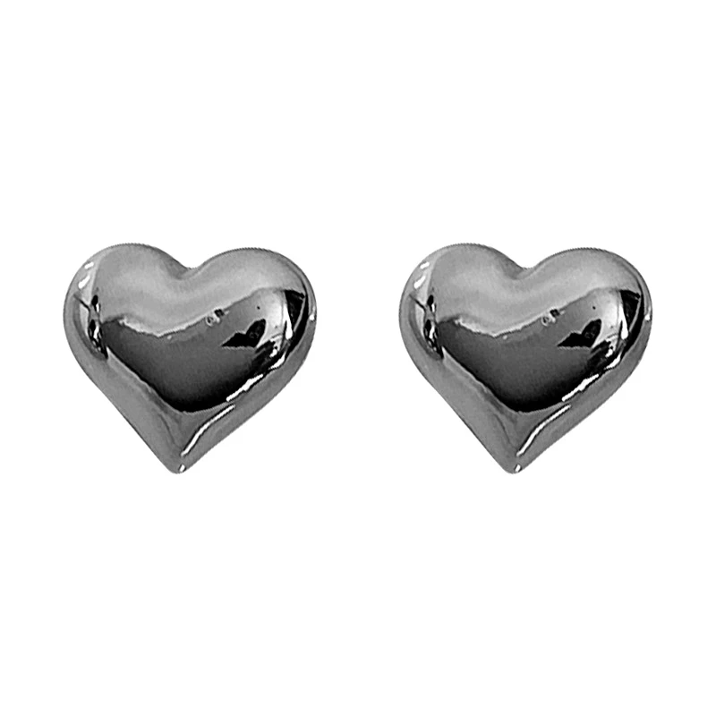 New Minimalist 925 Silver Needle LOVE Heart Stud Earrings for Women Trendy Elegant Wedding Bride Jewelry Prevent Allergy