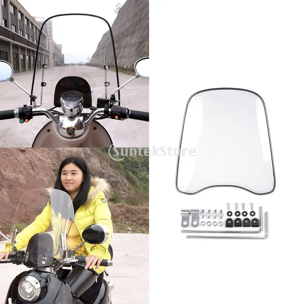 Windproof PC Windshield Windscreen ,Transparent Clear PC Windshield for Motorcycle Motocross Scooter