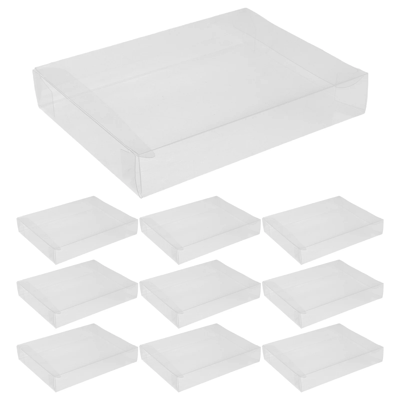 

40Pcs Clear Present Boxes Rectangle PVC Foldable Small Parts Storage Organizer Dustproof Candy Chocolate Wedding Party Favor
