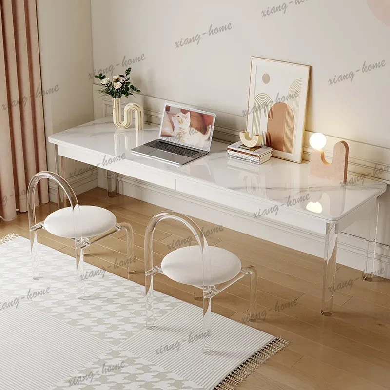 YJ Italian Minimalist Floating Desk Nordic Creative Acrylic Living Room Rock Slab Bedroom Office Desk Home Furniture Mesa FYFD
