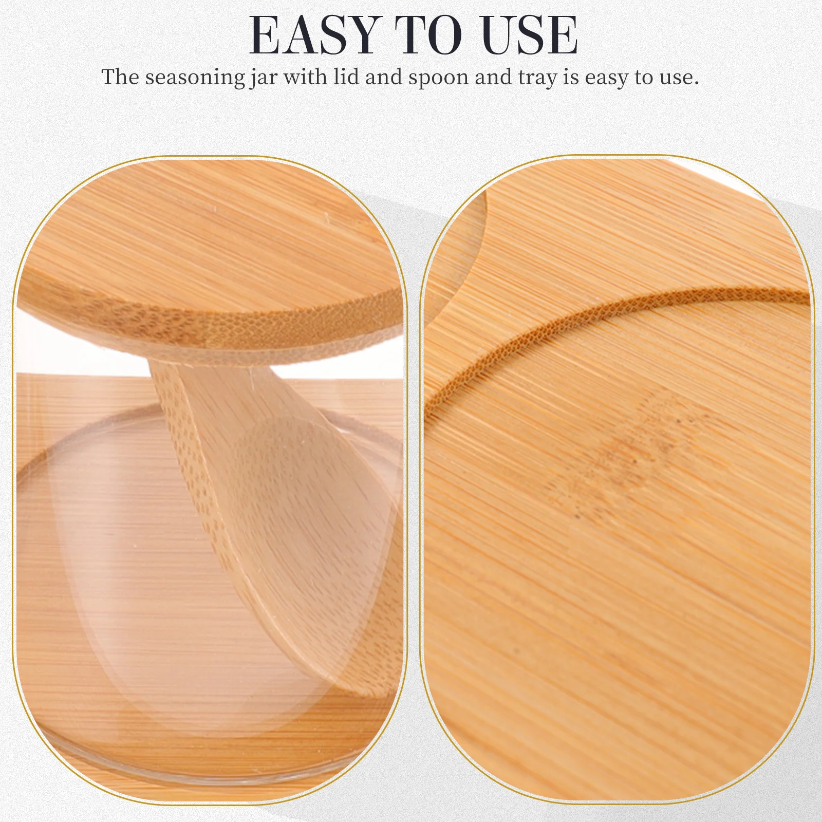 

1Set Spice Jar Set with Bamboo Base Glass Jars Lid Spoon for Seasonings Salt Pepper Sugar Cumin Paprika Kitchen Countertop