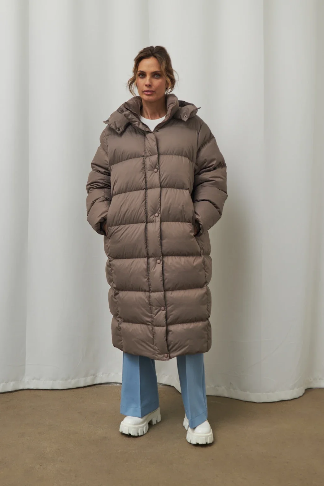 Blubelle Luźny płaszcz puchowy damski, 90% puch kaczy, zimowy, długi rękaw, gruby, ciepły, długi płaszcz puchowy dla kobiet, kurtki puchowe