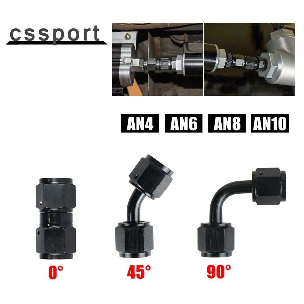 AN4 AN6 AN8 10AN أنثى إلى أنثى الاتحاد الألومنيوم مستقيم المناسب محولات الأسود 4an 6an 8an AN10 موصلات TF-1089