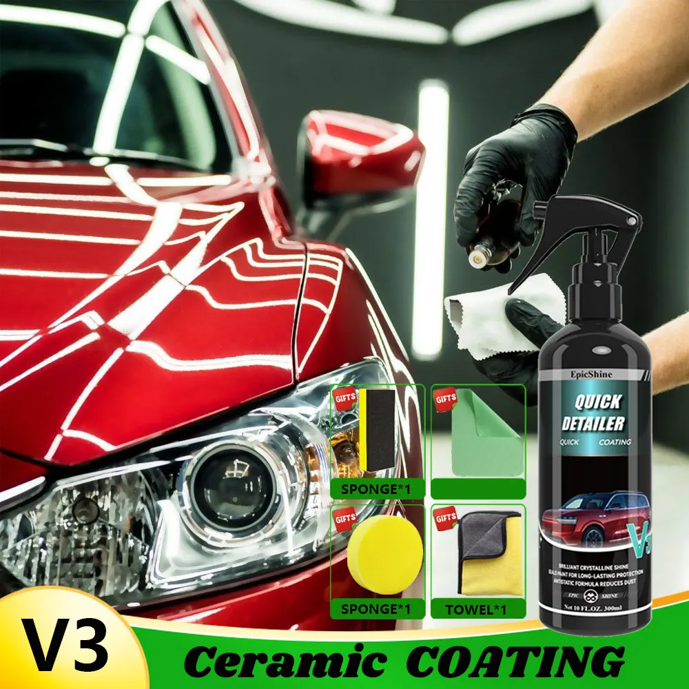 

EpicShine Ceramic Quick Coating & Detailer Nano Coating Repair For Auto Paint Water hydrophobic Brilliant Crystalline Shine Car