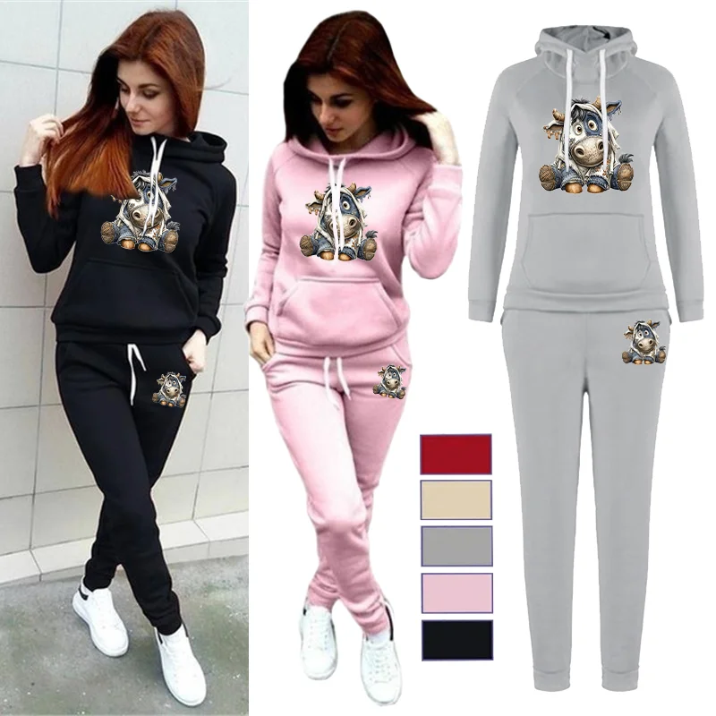 النساء TrackSuit الجمالية مصمم الملابس الخريف الشتاء عالية الجودة هوديس بلوزات Sweatpants ملابس رياضية امرأة السراويل مجموعات