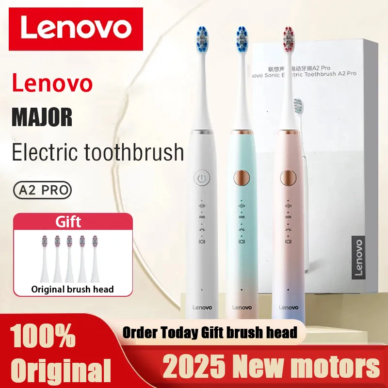 Lenovo Original New Electric Toothbrush Silent Soft Hair Fully Automatic Charging for Men and Women Ultrasonic Couple Set