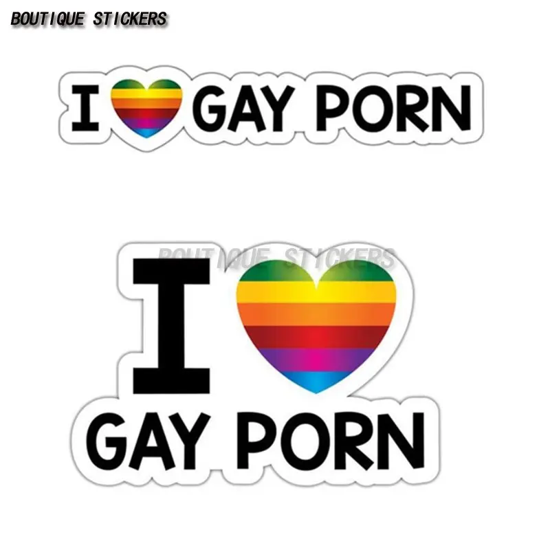 Personality I Love Gay Porno graphy Rainbow Pride Car Sticker Waterproof PVC Sticker Queen Trans Equal Auto Parts