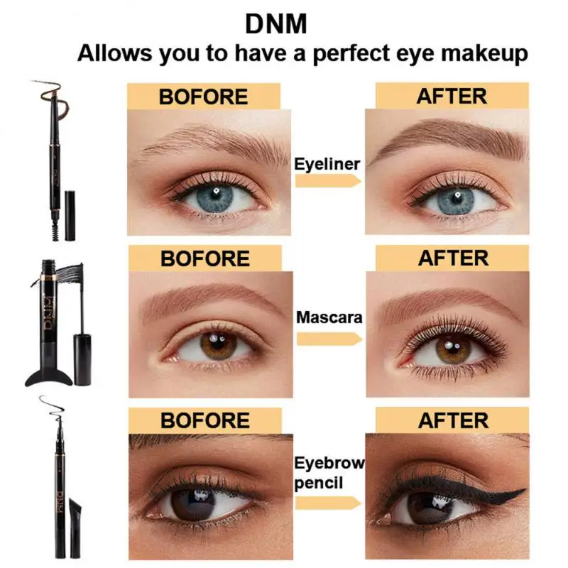 DNM 3PCS Eye Set 7Colors Long Lasting Waterproof Eyeliner Mascara Eyebrow Pencil Set  Makeup Kit Fashion Cosmetics Beauty Tools