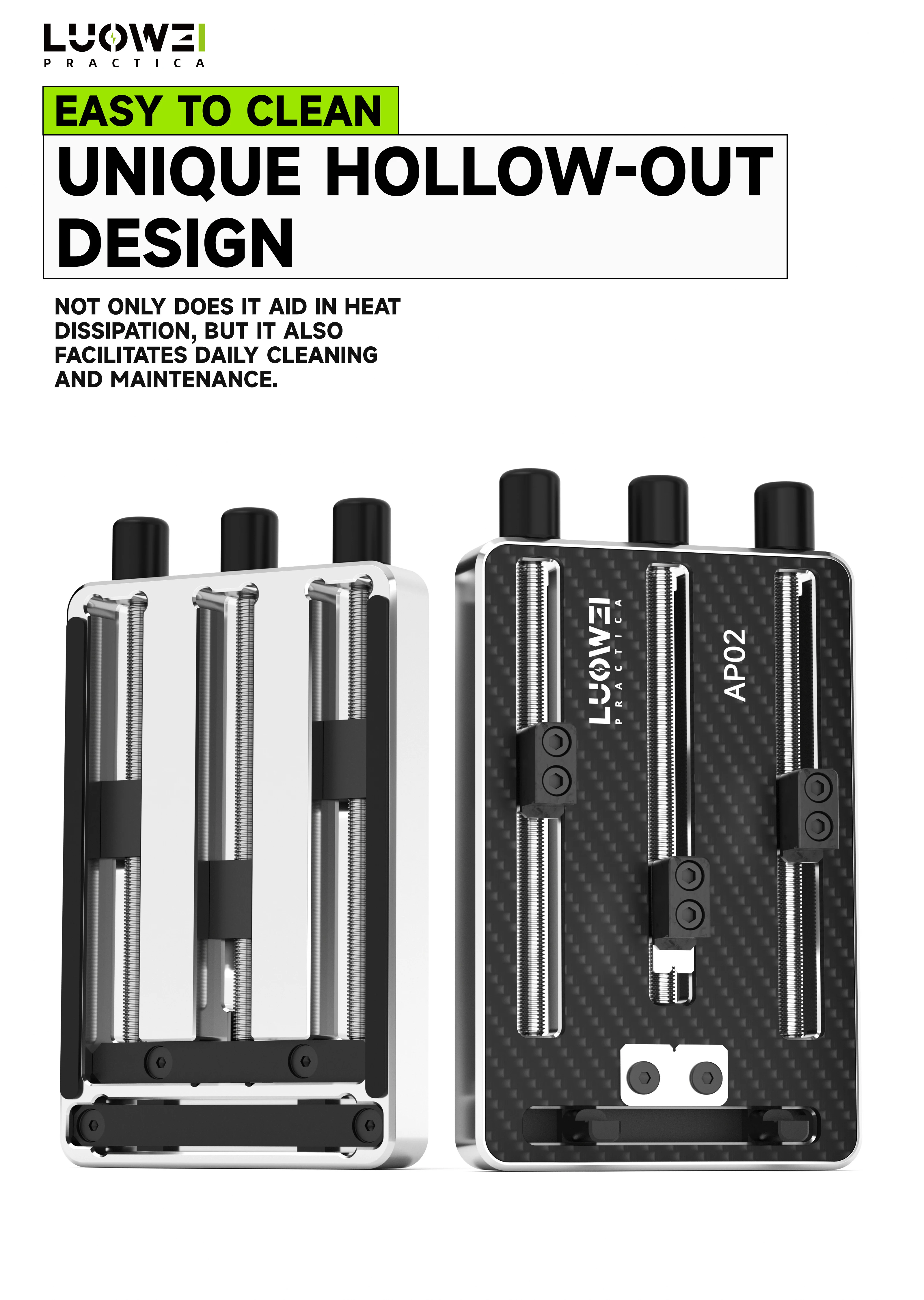 LUOWEI LW-AP02 Triaxial Carbon Fiber Motherboard Fixture/Mobile PCB Clamp/Mobile PCB Repair Fixture/Repair Tools