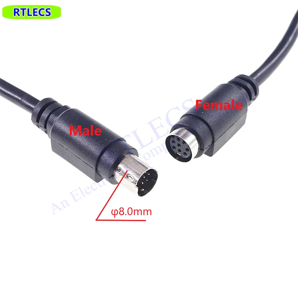 1 Stück MD8 Mini-DIN 8-Pin Stecker-Buchse-Adapterkabel, Steckverbinder für SPS-Anwendungen, Abgeschirmte Leitungen – Detail 6