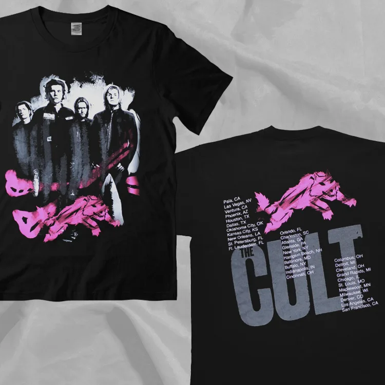 THE CULT Band Concert Tour Black Double Sided T-Shirt Allsizes