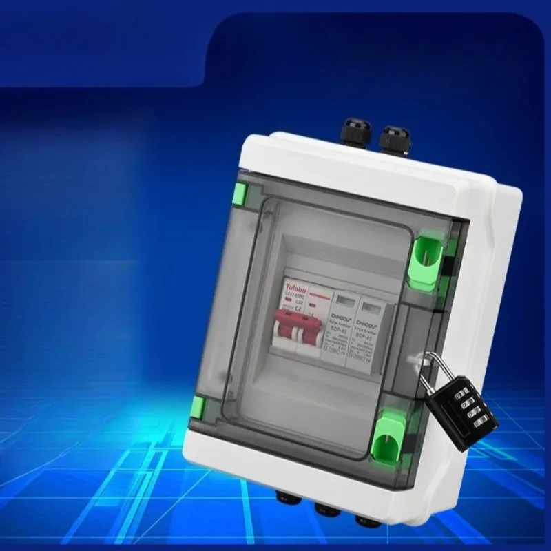 

Коробка шины фотоэлектрической, 32 А, 500 В постоянного тока, один в одном выходе, пластиковая распределительная коробка на солнечной энергии, шина, защита от молнии, DC