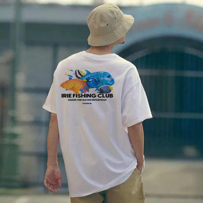C2KAYOU 和風釣り用ルアーTシャツ 通気性 日焼け防止 ゆったりフィット コットン 若々しい人気 シティウォーク 半袖