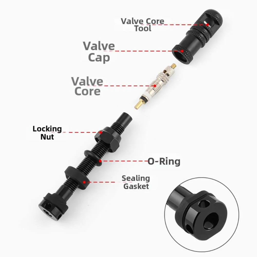 Lightweight Bicycle Valve Extension Bicycle Valve Bike Valve Extender Anodized Aluminum Alloy Includes Valve Core Tool