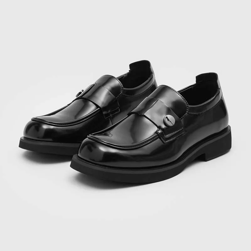 

New Style Pointed-toe Men Business Formal Shoes One-piece Loafers Lazy Person Commuting Derby Leather Shoes Sizes 38-46