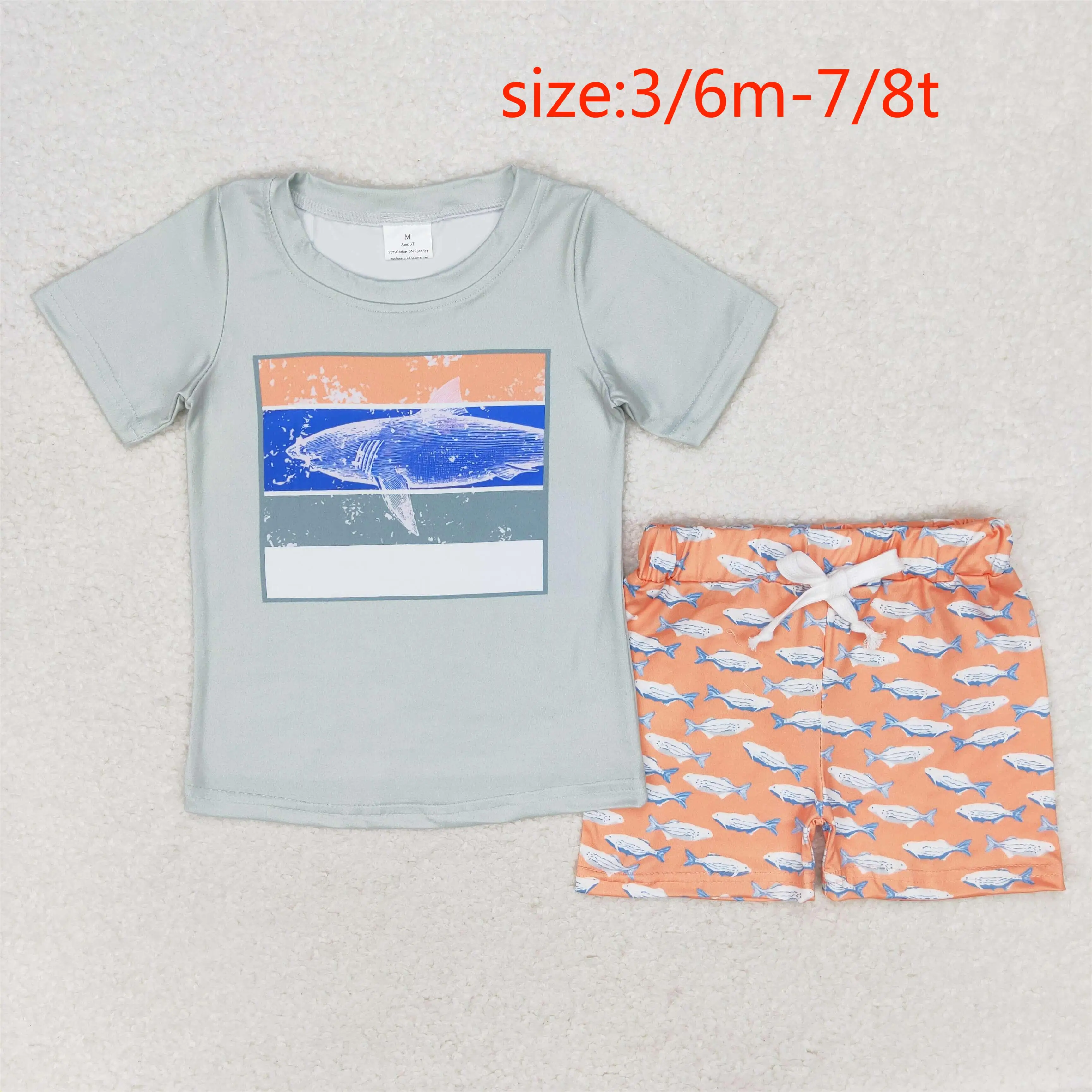 

z911-19 BSSO0899 Wholesale Boutique children clothing boys sets Green Short Sleeve Shorts Set Summer Western baby boys clothes