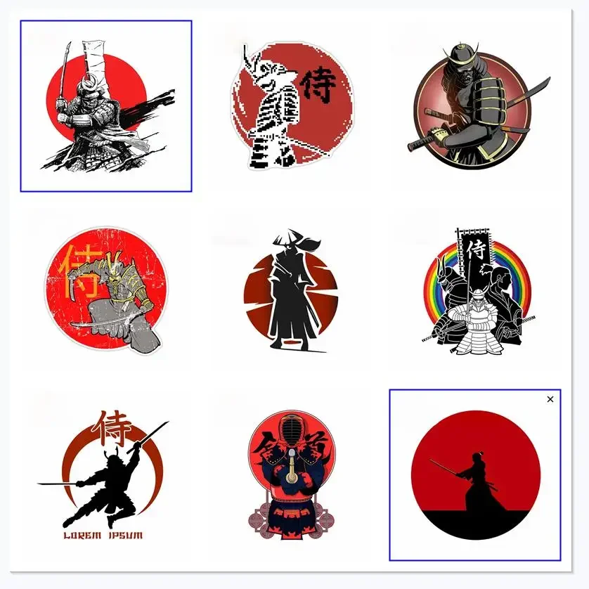 

Personality Samurai Japanese Car Styling Decals Suitable for VAN RV Wrap Cover Stickers Car Accessories