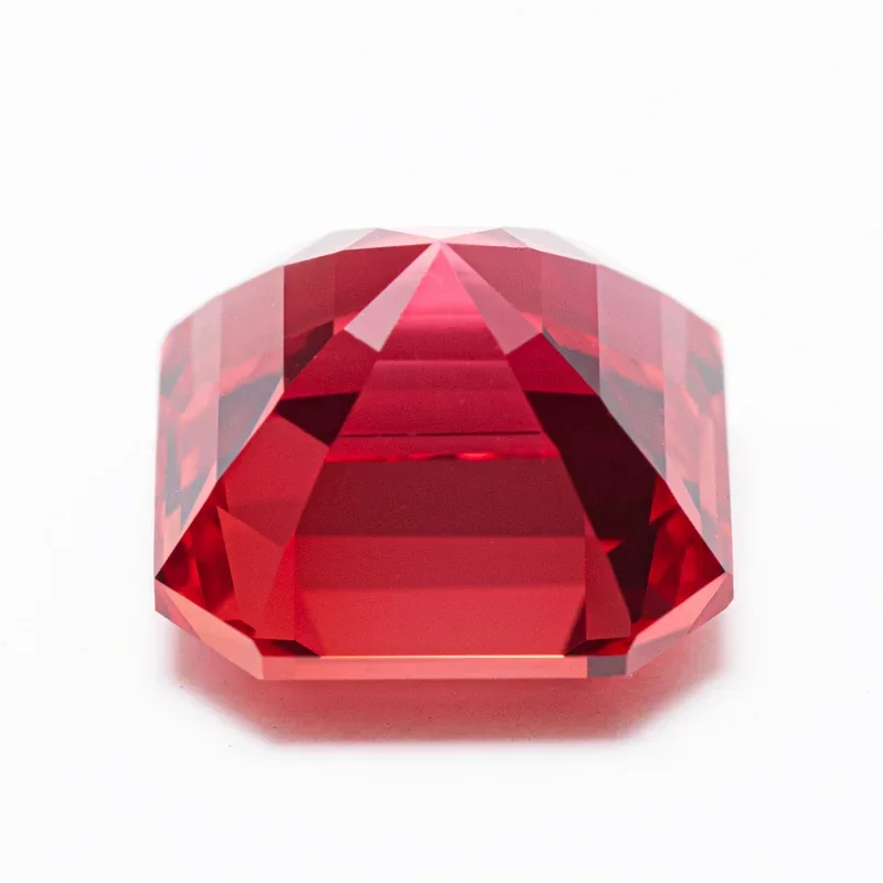 Lab Grown Sapphire Asscher Shape Sunset Red Color Charms VVS1 for DIY Jewelry Making Rings Material Selectable AGL Certificate