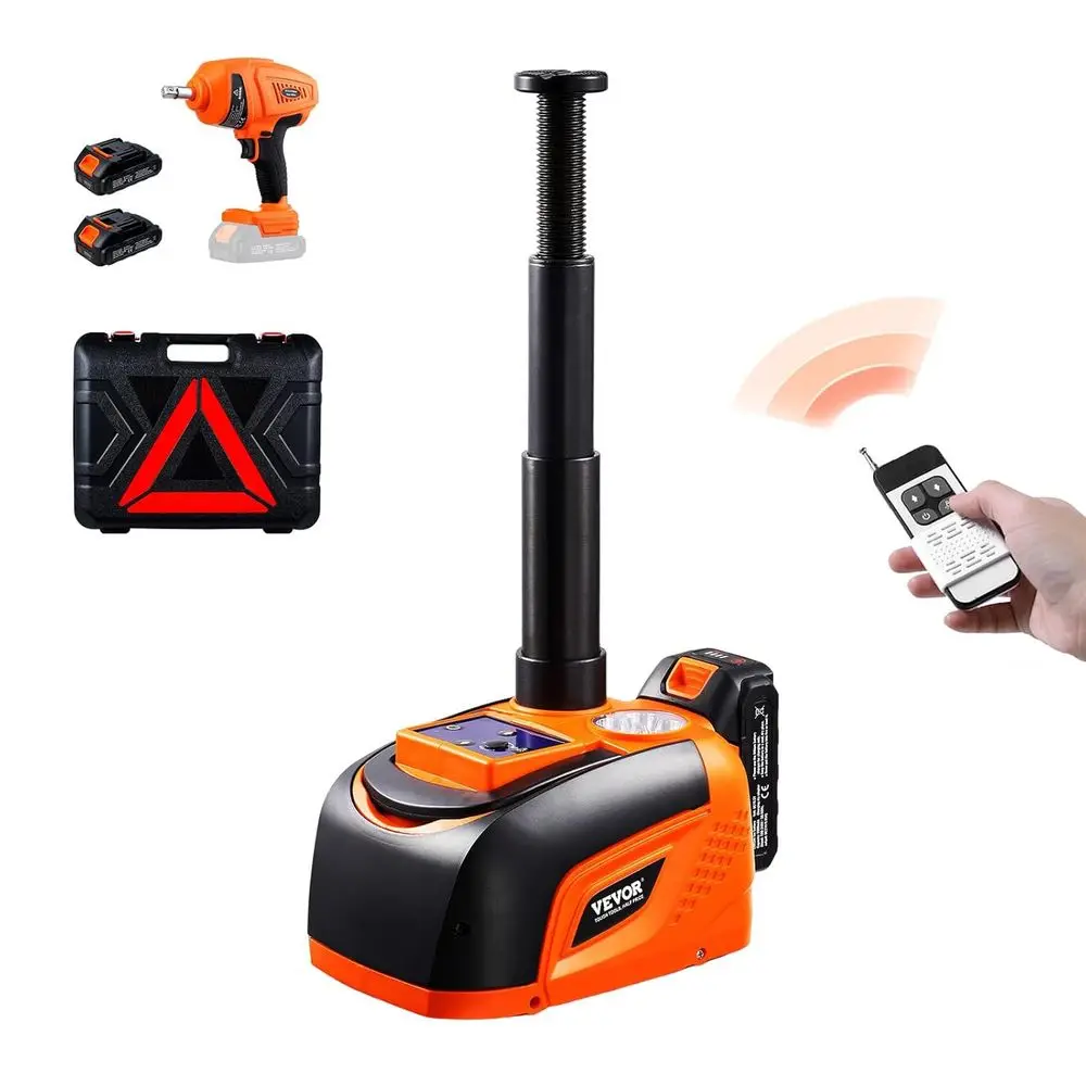 

Electric Car Jack CordlRemote Control, 5 Tons /11000 lbs, Electric Hydraulic Jack Kit 18V Battery with Electric Impact Wrench, T