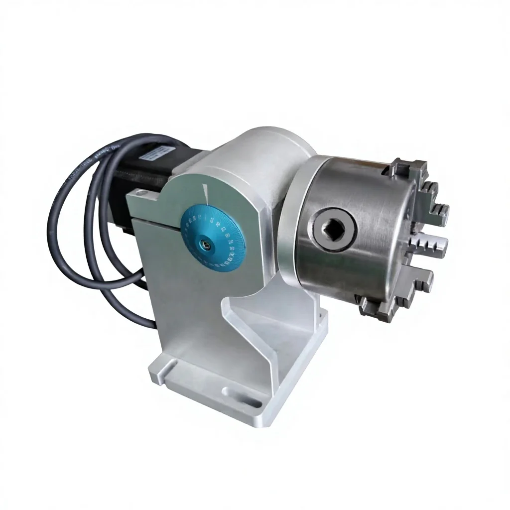 D80 Axis Rotary Fixture D80 CNC Attachment High-Precision High-Speed for Jewelry Ring and Round Object Surface Marking