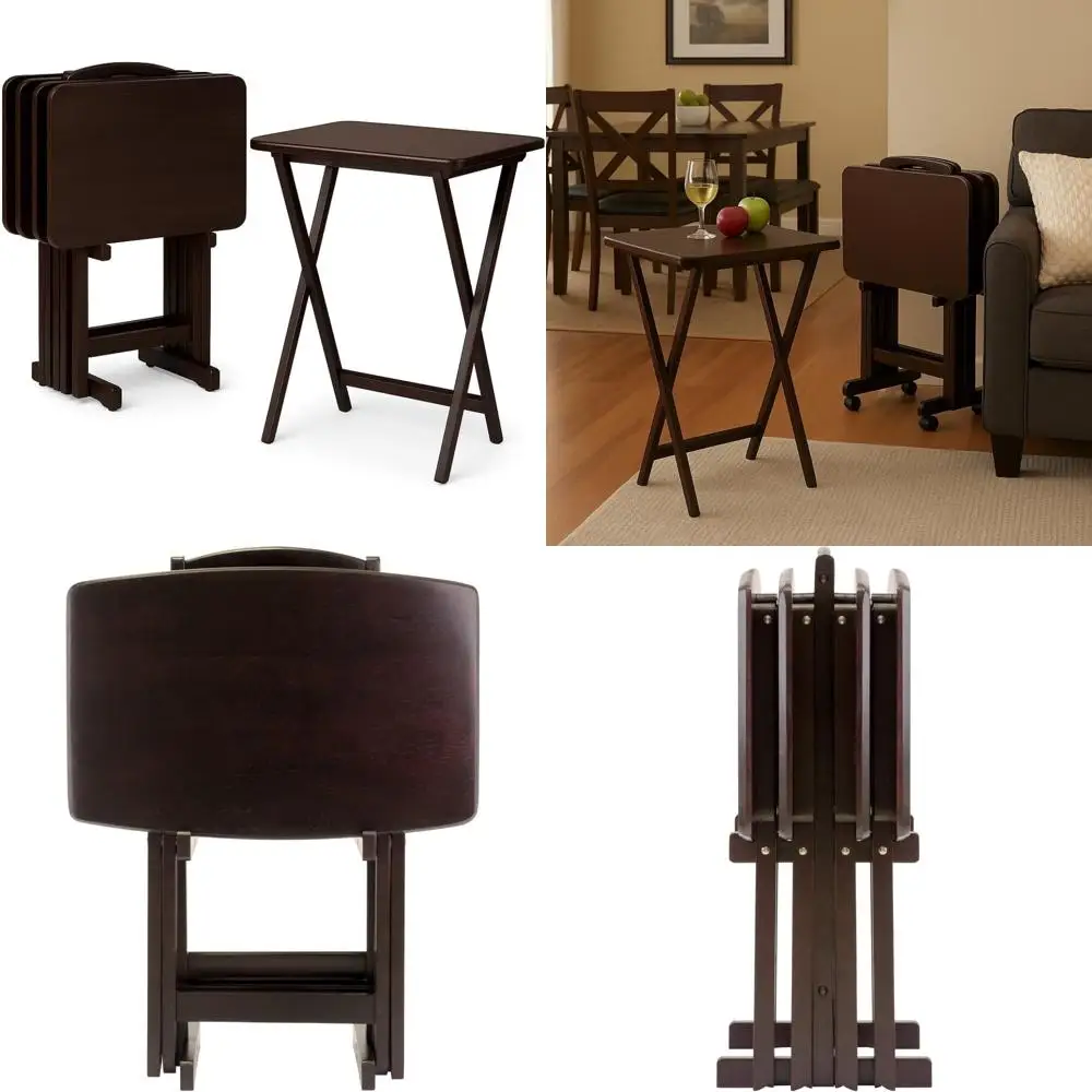 

Dylan 5-Piece Oversized Snack Table Set in Wood with Lacquer Finish