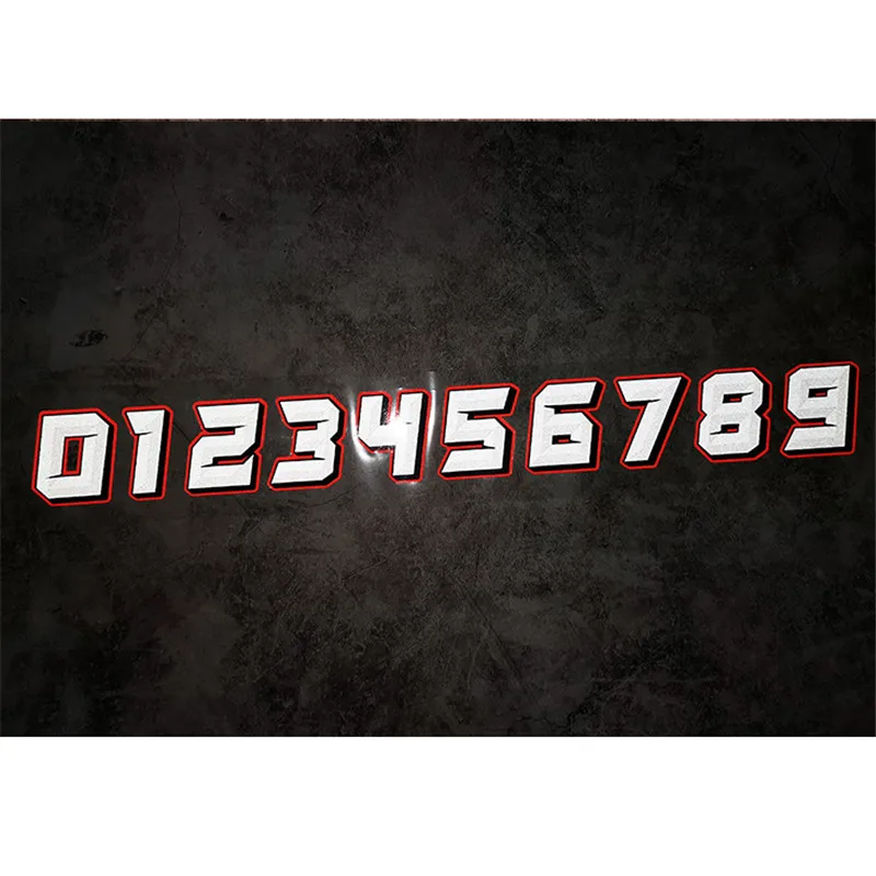 Numbers Motorcycle Sticker Racing Scooter Refit Decorative Red White Decals Body Laser Car Styling Moto Stickers Motorbike Parts