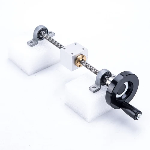 Imagen 2 del producto Tornillo de avance T12 de 12mm de diámetro, tuerca de tornillo Trapezoidal de 2/4/8/12mm, juego de tornillos, volante con soporte de tuerca, soporte Vertical