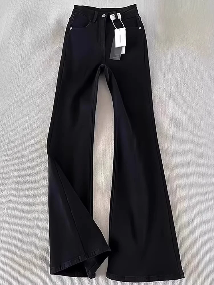 

Мужские джинсы American High Street Sle с флисовой подкладкой, зауженные, с высокой талией, прямые, слегко расклешенные