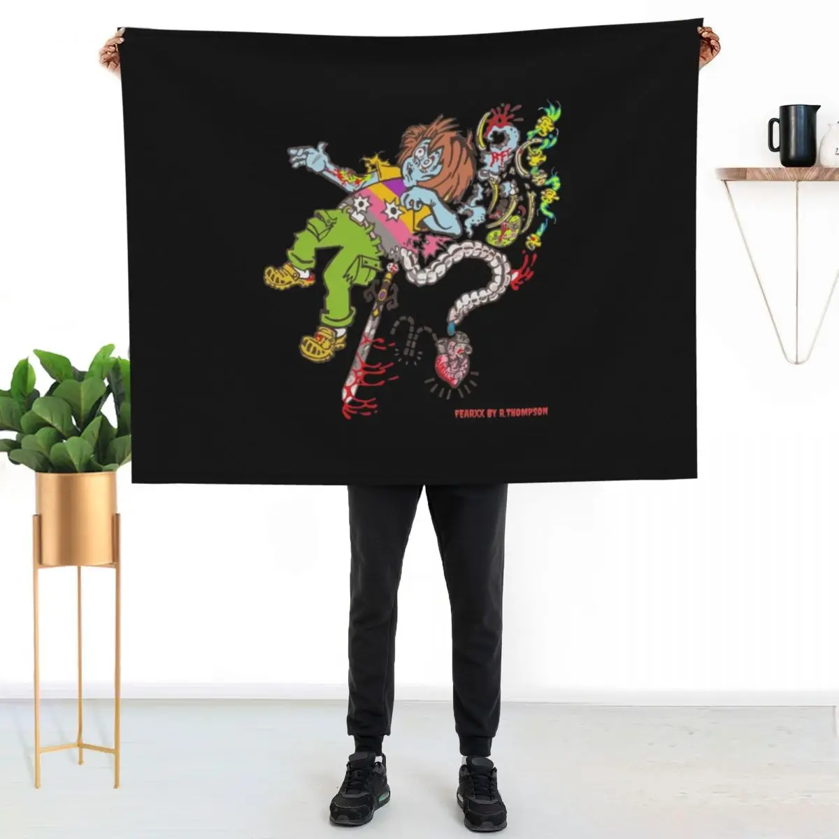 

Exploding Zombie Boy from Original IIllustration of Two Dead Boys- Went Out to Fight Throw Blanket