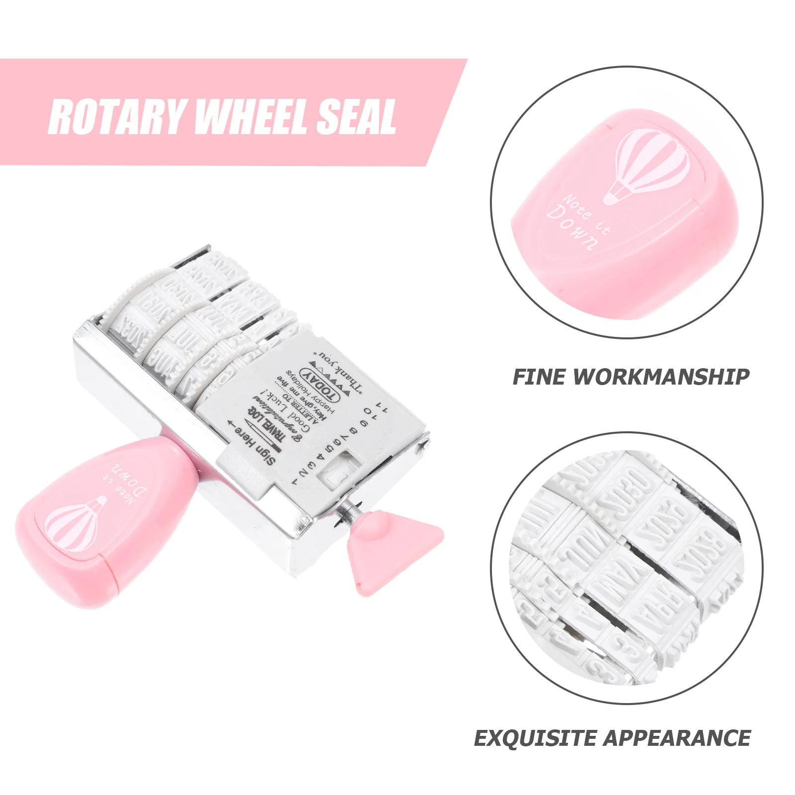 Planner Stamp With Date And Words Digital Seal Postage Stamps Roller Knob Portable Emailed Iron Scrapbook